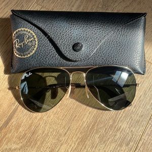 Ray-Ban 58mm aviator green/gold